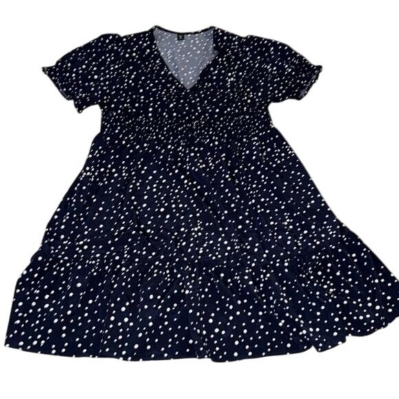 Polka Dot Shein Curve 4XL Dress Short Sleeve Polyester - Picture 1 of 8